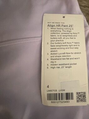 lululemon athletica Lavender High-Rise Leggings-Align 25”